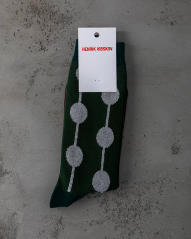 Henrik Vibskov Bubble Wool Socks, Green