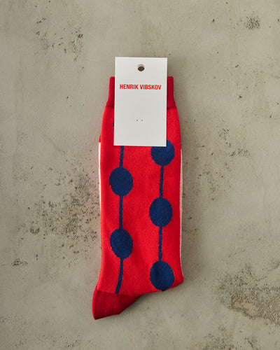 Henrik Vibskov Bubble Wool Socks, Red
