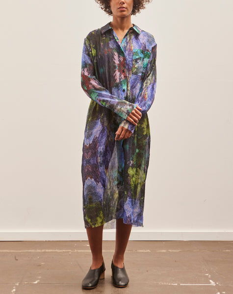 Henrik Vibskov Unisex Cast Silk Shirt, Dark Bouquet – Glasswing