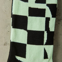 Henrik Vibskov Chess Box Socks Homme, Mint Black Chess