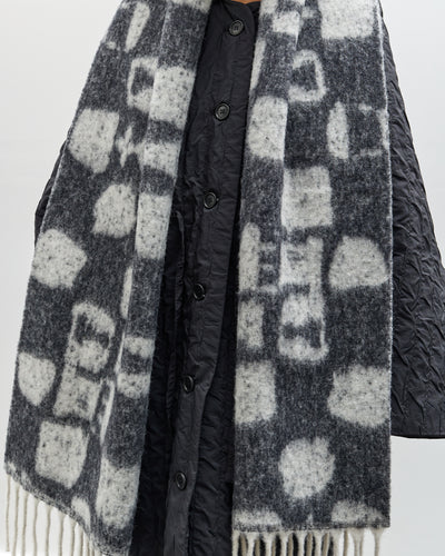 Henrik Vibskov Chess Wool Scarf, WhiteBlack Chess