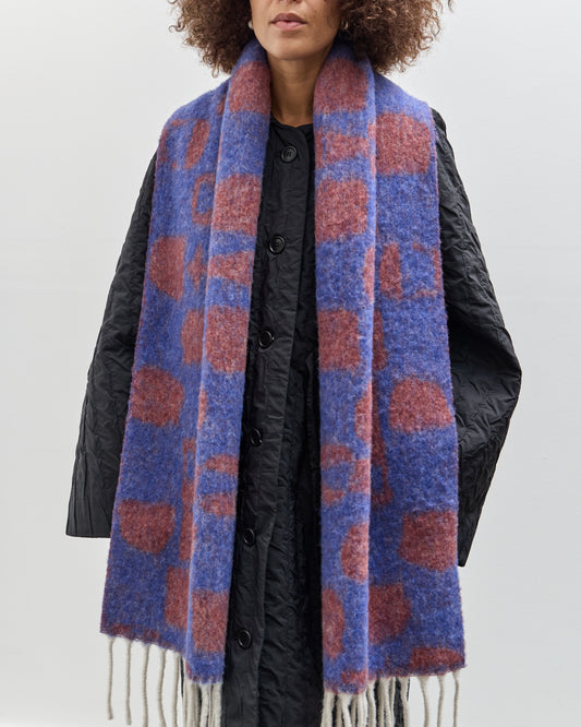 Henrik Vibskov Chess Wool Scarf, Blue Orange Chess