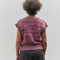 Henrik Vibskov Six End Knit Vest, Magenta Navy Orange Square