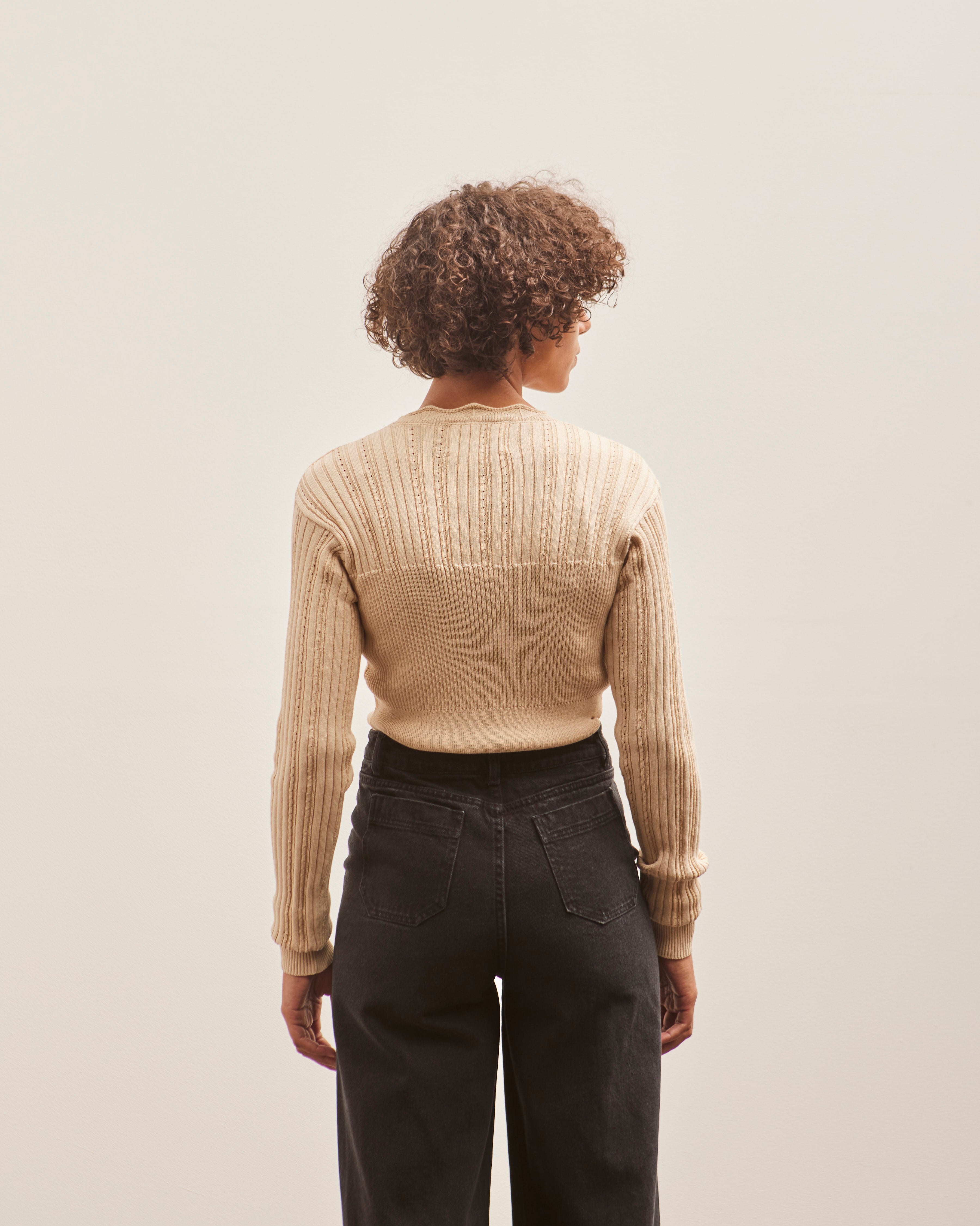 Henrik Vibskov Transparent Block Knit Blouse, Angora – Glasswing