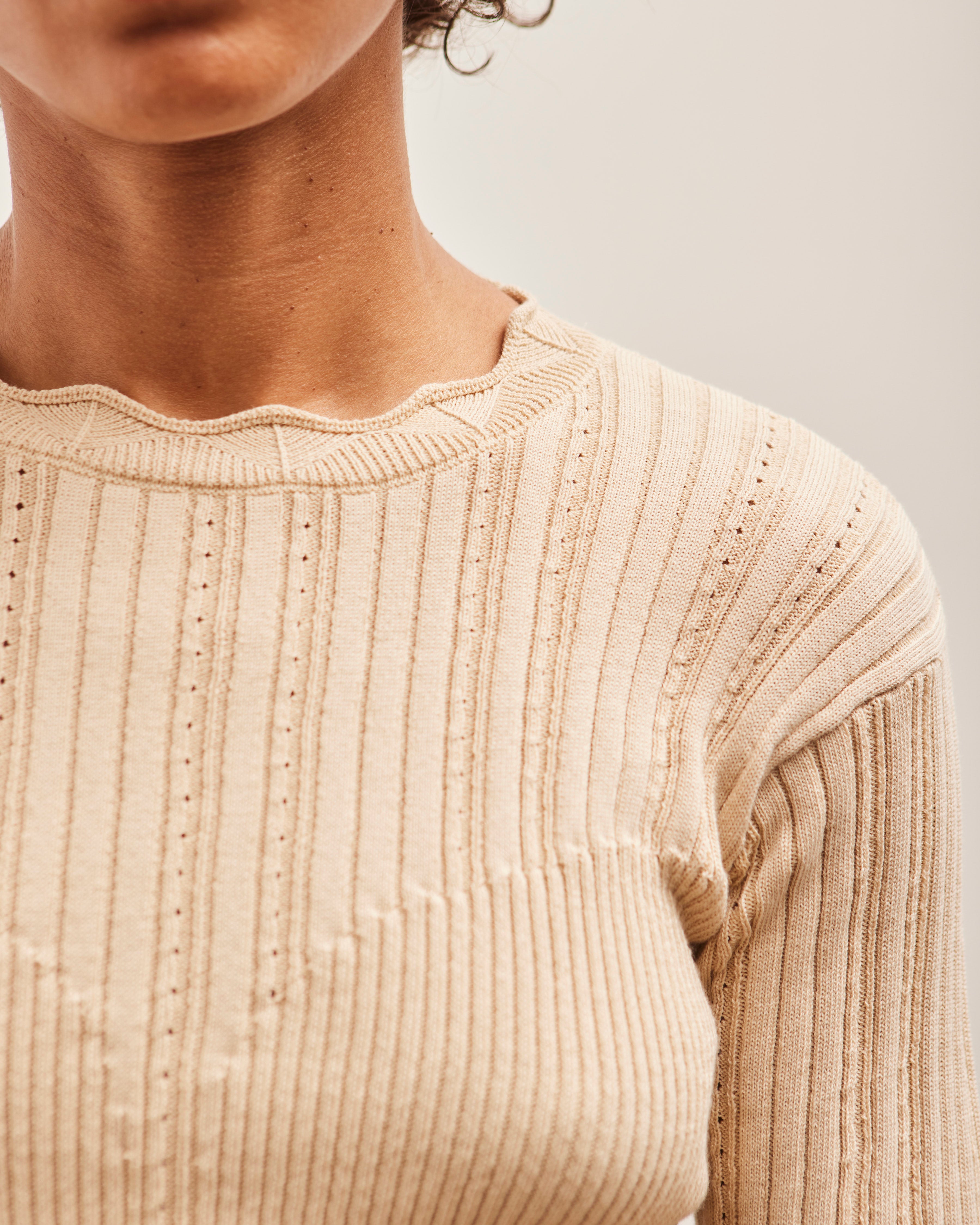 Henrik Vibskov Transparent Block Knit Blouse, Angora – Glasswing