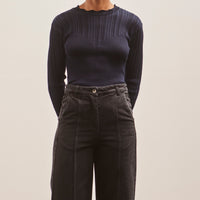 Henrik Vibskov Transparent Block Knit Blouse, Navy