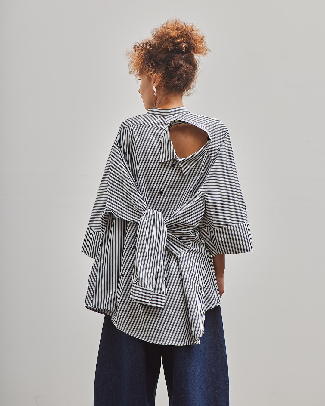 【 HENRIK VIBSKOV 】SS トップス Henrik Vibskov Unisex Double Shirt, Black White Stripes