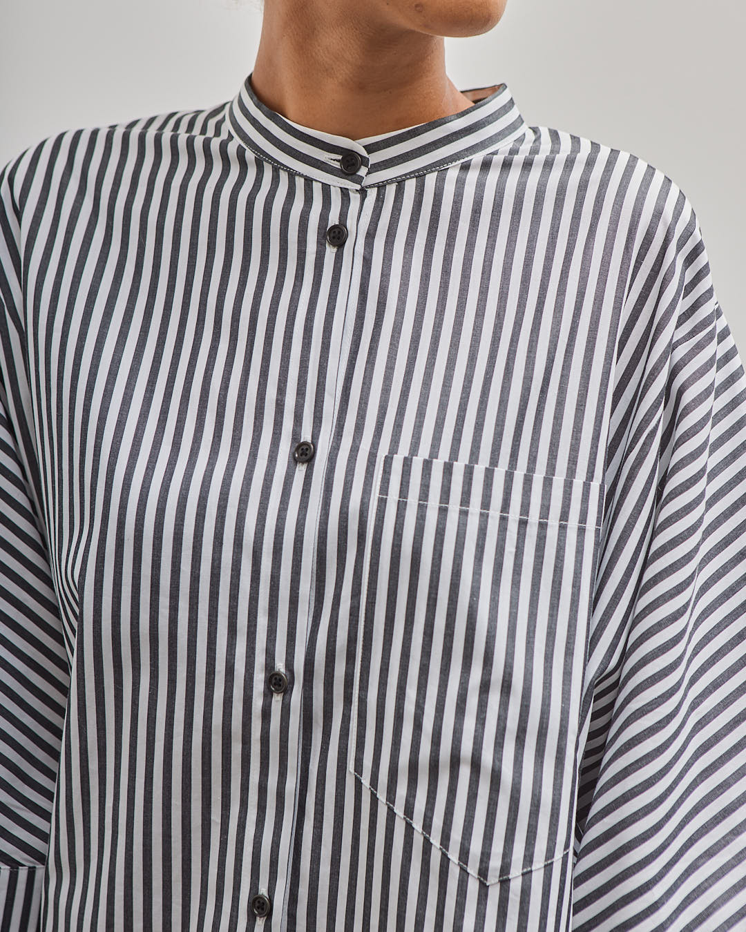 Henrik Vibskov Unisex Double Shirt, Black White Stripes