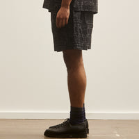 Henrik Vibskov Unisex Waybill Shorts, Black Punched Boxes