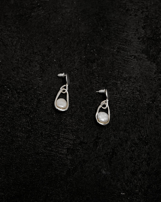 Hernan Herdez Caged Pearl Earrings, Sterling Silver