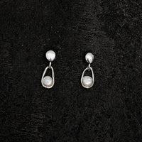 Hernan Herdez Caged Pearl Earrings, Sterling Silver