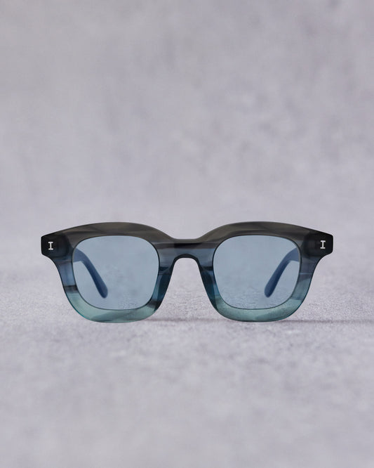 Illesteva George Sunglasses, Deep Sea/Light Blue