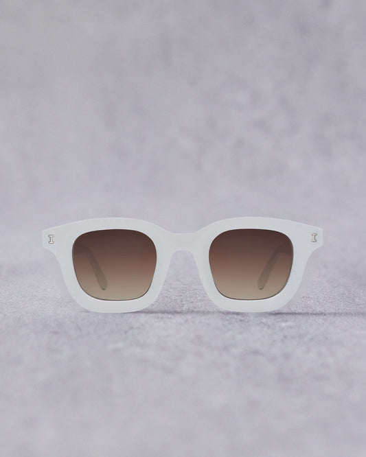 Illesteva George Sunglasses, White/Brown