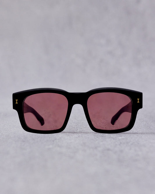 Illesteva Vito Sunglasses, Black/Gold/Bordeaux