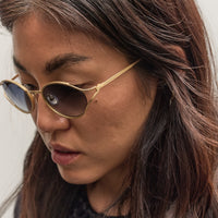 Illesteva Maria Sunglasses, Gold/Midnight Blue