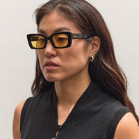 Illesteva Wilson Sunglasses, Black/Honey