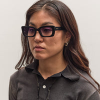 Illesteva Wilson Sunglasses, Black/Purple Flat