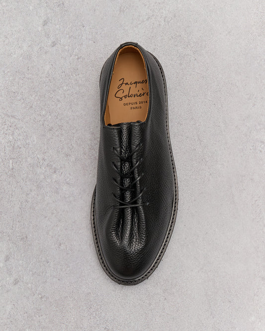 Jacques Soloviere Edouard Lug Shoes, Grained Black Jacques Soloviere Edouard Lug Shoes, Grained Black