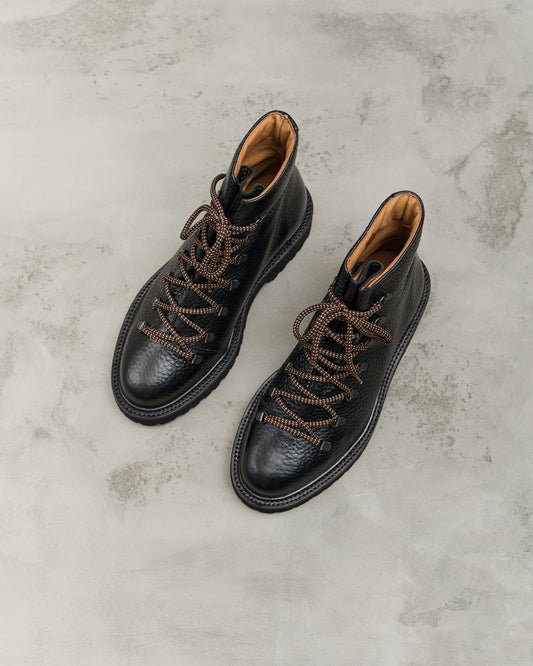 jacques solovire edouard lace-up dress shoe in black calf Edouard Calf Leather Loafers in Black