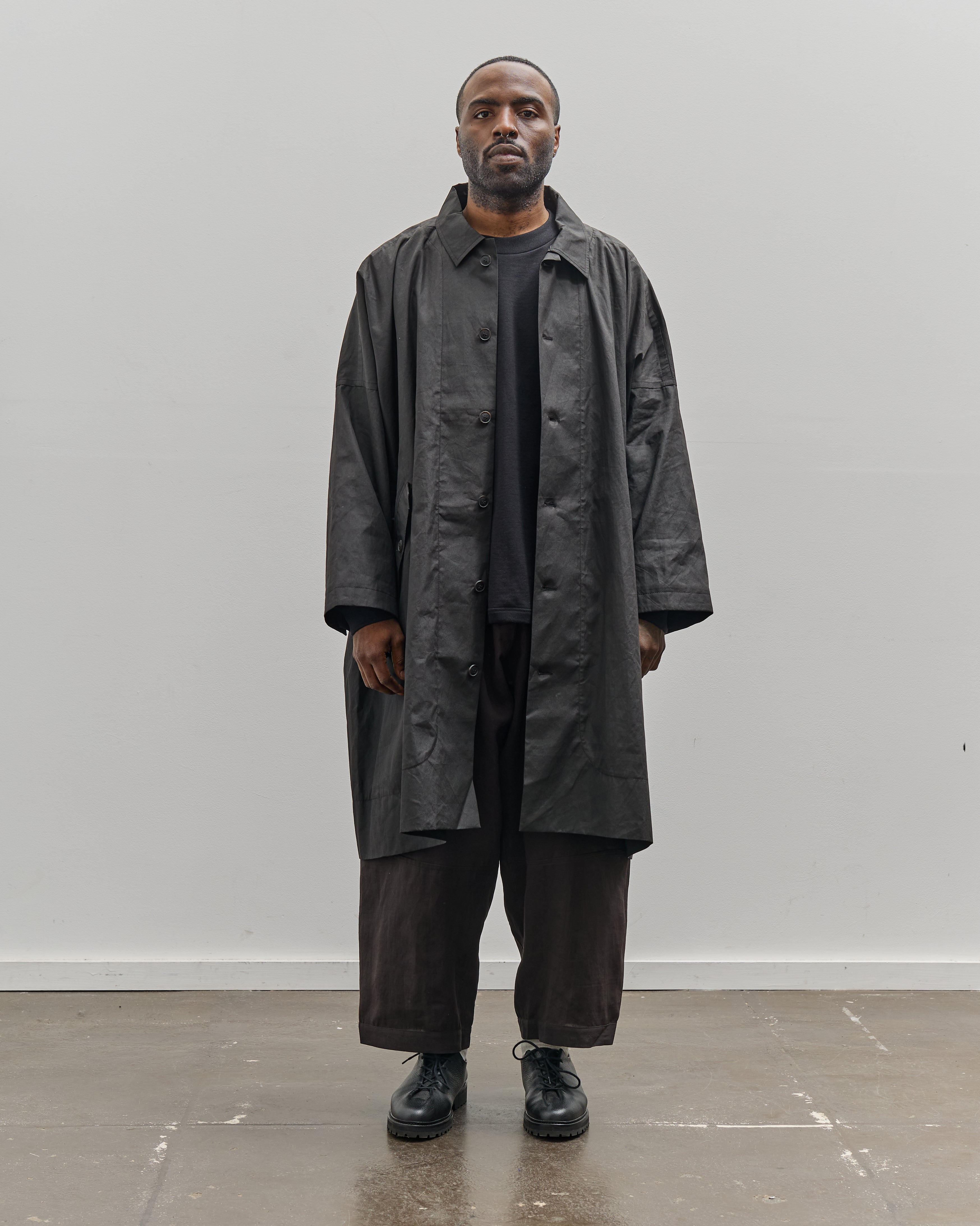 ジャケット・アウター JAN-JAN VAN ESSCHE kimono style trench Jan-Jan Van Essche Coat #32, Tar Black – Glasswing