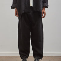 Jan-Jan Van Essche Pleated Trousers #68, Black Linen