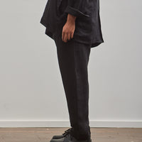 Jan-Jan Van Essche Pleated Trousers #68, Black Linen