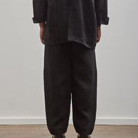 Jan-Jan Van Essche Pleated Trousers #68, Black Linen