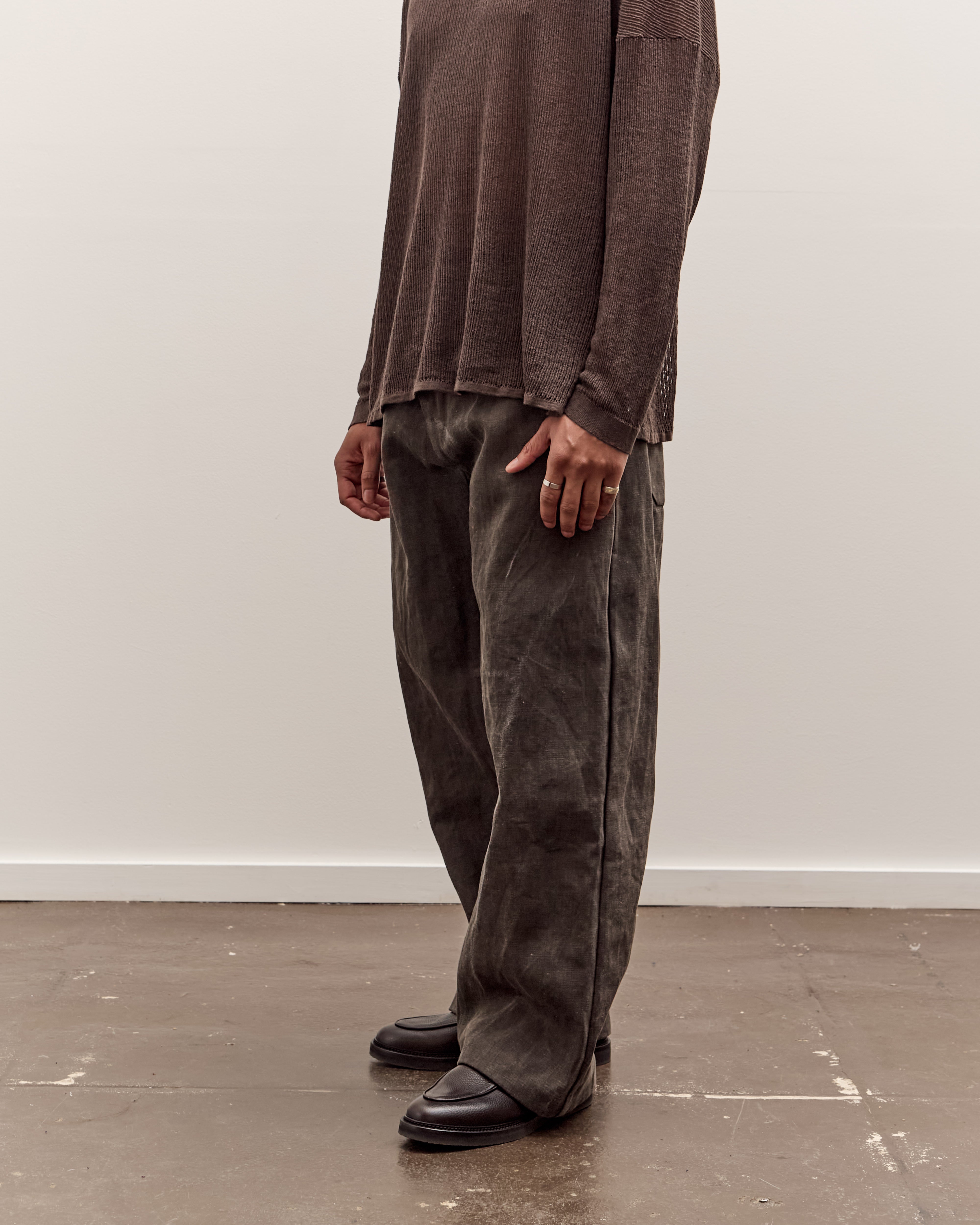 JAN-JAN VAN ESSCHE　ヘンプパンツ S Jan-Jan Van Essche Trousers #90, Sumi Kakishibu – Glasswing