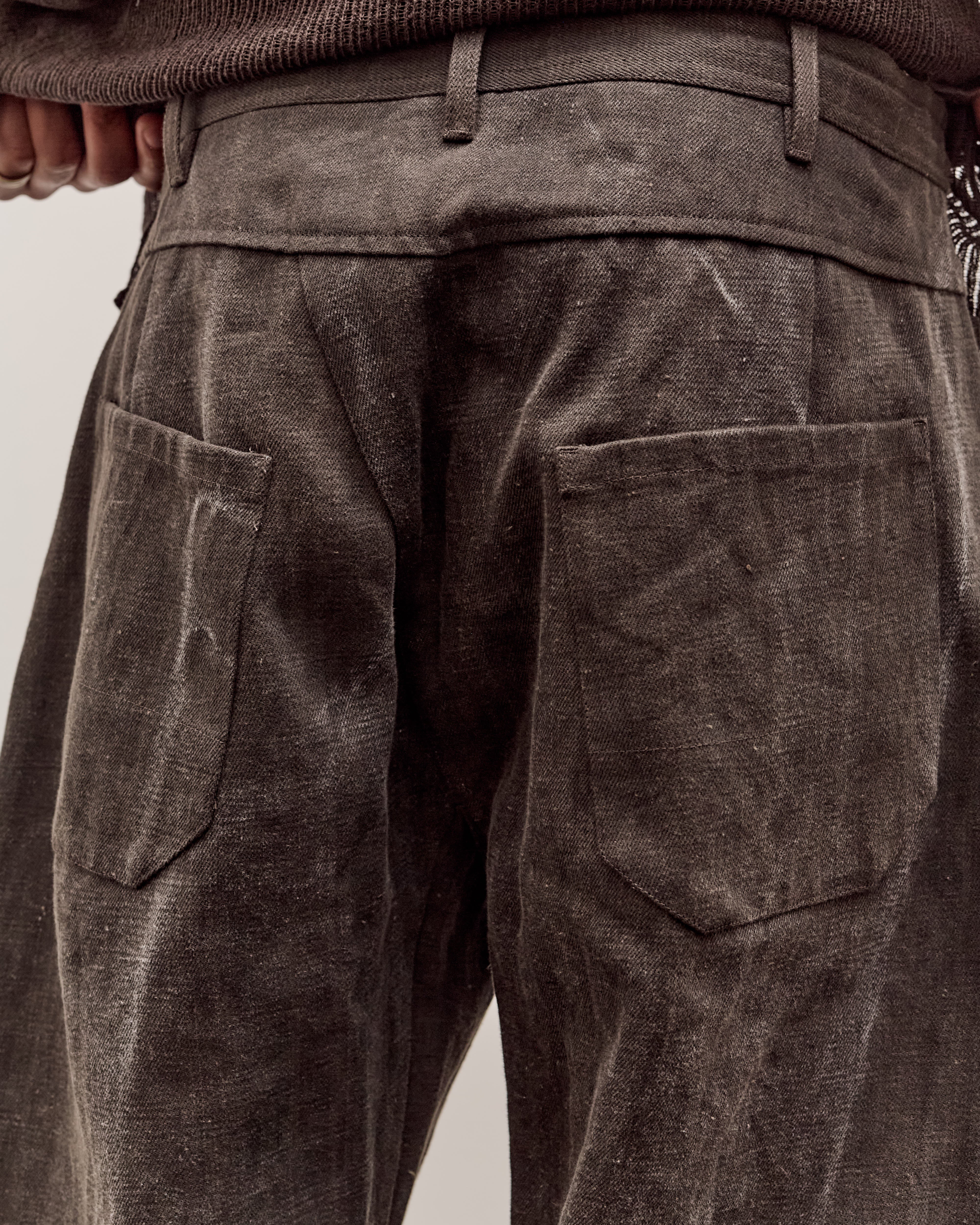 JAN-JAN VAN ESSCHE　ヘンプパンツ S Jan-Jan Van Essche Trousers #90, Sumi Kakishibu – Glasswing