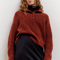 Cordera Baby Alpaca Polo Sweater, Terra Cotta