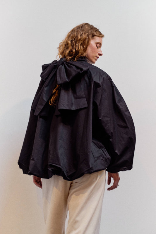 Cordera Bow Shirt, Black