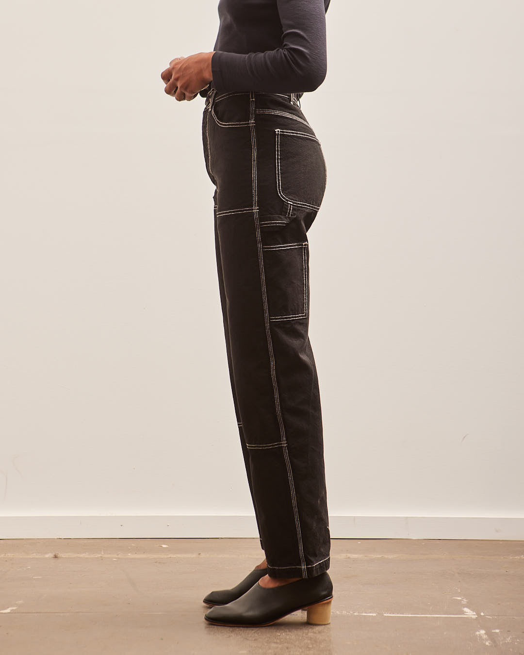 Jesse Kamm Patchfront Handy Pant, Black/Natural