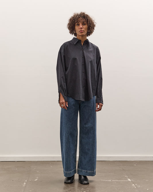 Jesse Kamm Alberta Shirt, Midnight Black Pinstripe Glasswing Jesse Kamm Alberta Shirt, Midnight Black Pinstripe Glasswing