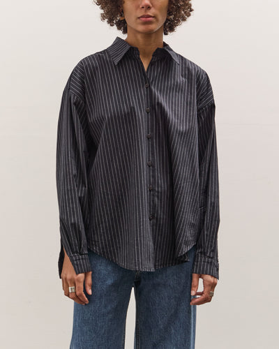 Jesse Kamm Alberta Shirt, Midnight Black Pinstripe