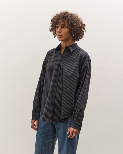 Jesse Kamm Alberta Shirt, Midnight Black Pinstripe