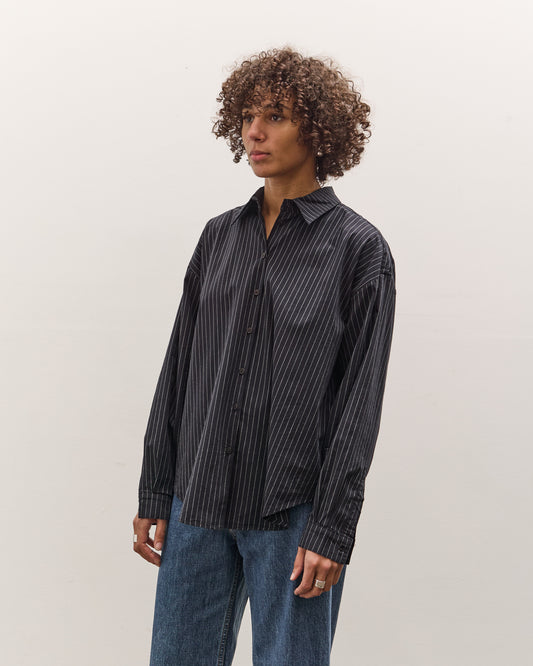 Jesse Kamm Alberta Shirt, Midnight Black Pinstripe