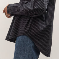 Jesse Kamm Alberta Shirt, Midnight Black Pinstripe