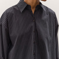 Jesse Kamm Alberta Shirt, Midnight Black Pinstripe