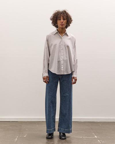 Jesse Kamm Alberta Shirt, Salt Pinstripe