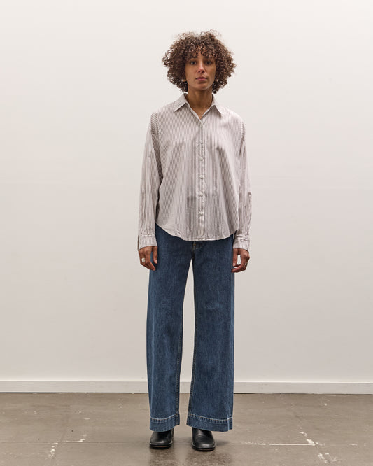 Jesse Kamm Alberta Shirt, Salt Pinstripe