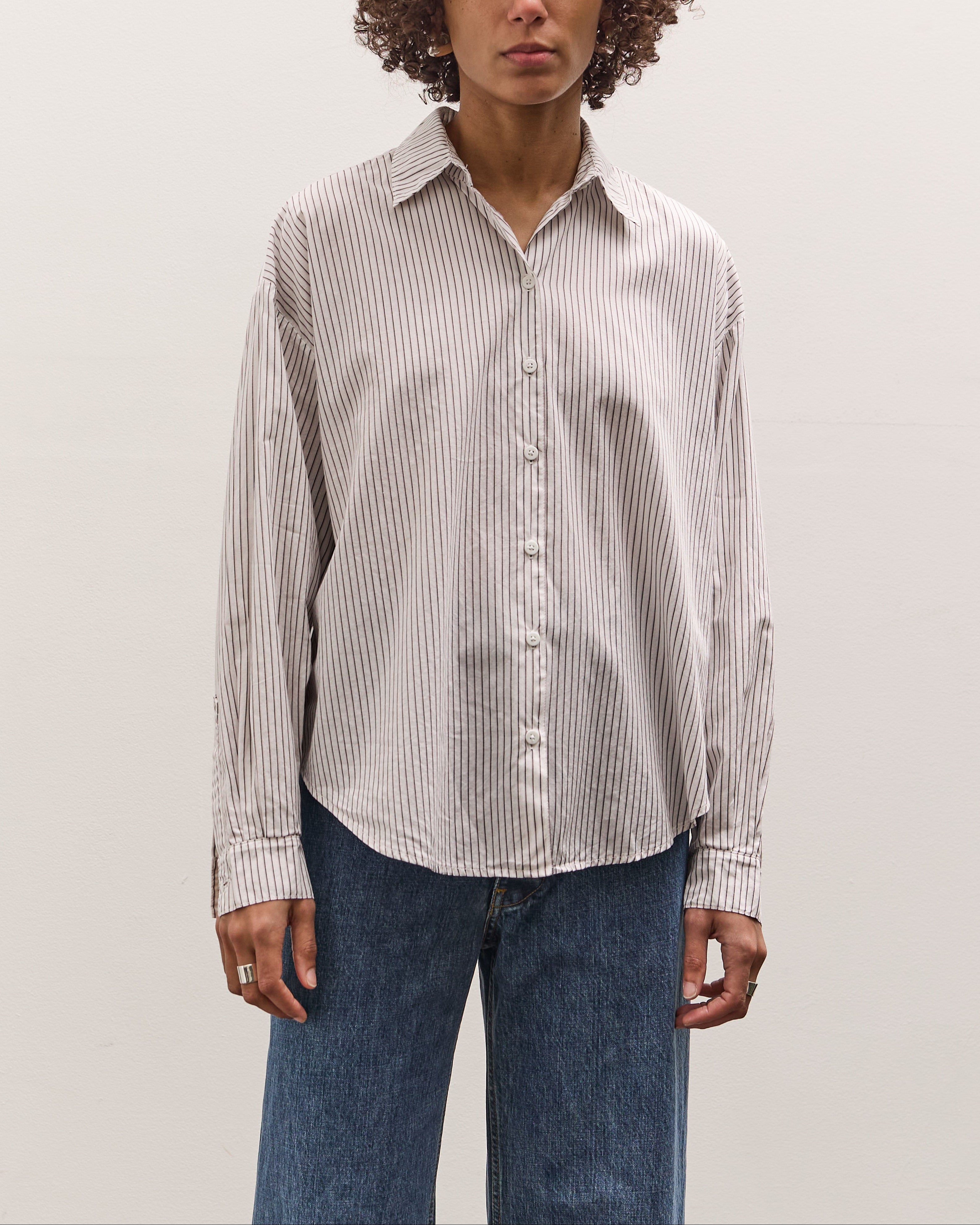 Alberta Shirt, Salt Pinstripe – Glasswing