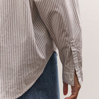 Jesse Kamm Alberta Shirt, Salt Pinstripe
