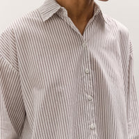 Jesse Kamm Alberta Shirt, Salt Pinstripe