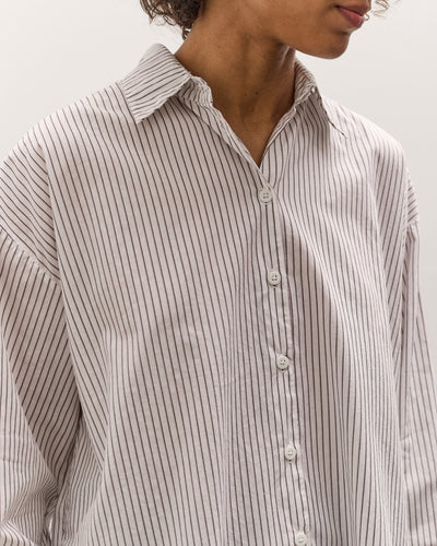 Jesse Kamm Alberta Shirt, Salt Pinstripe