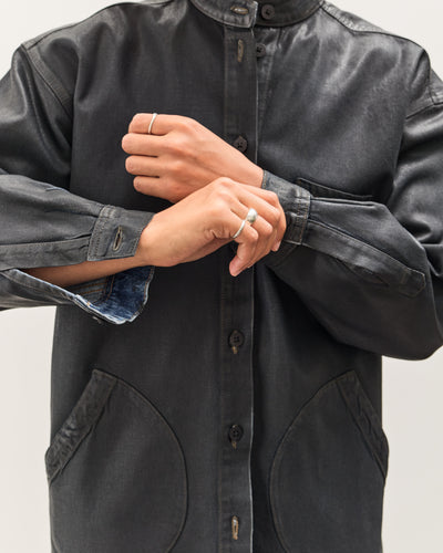 Jesse Kamm Band Collar Okuda Jacket, Black Lacquer