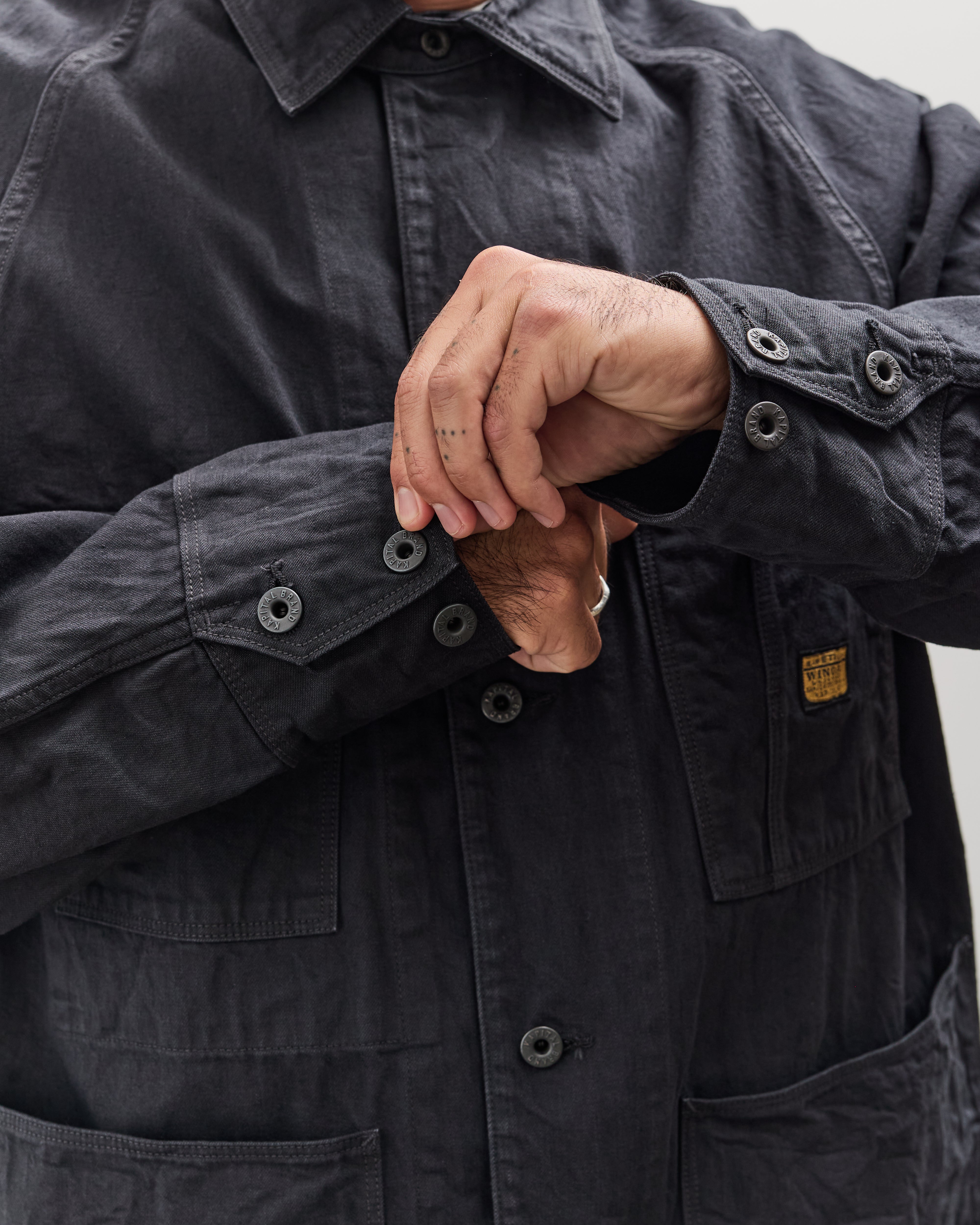 Kapital Unisex 10oz BLKxBLK Denim CACTUS Coverall, Black – Glasswing