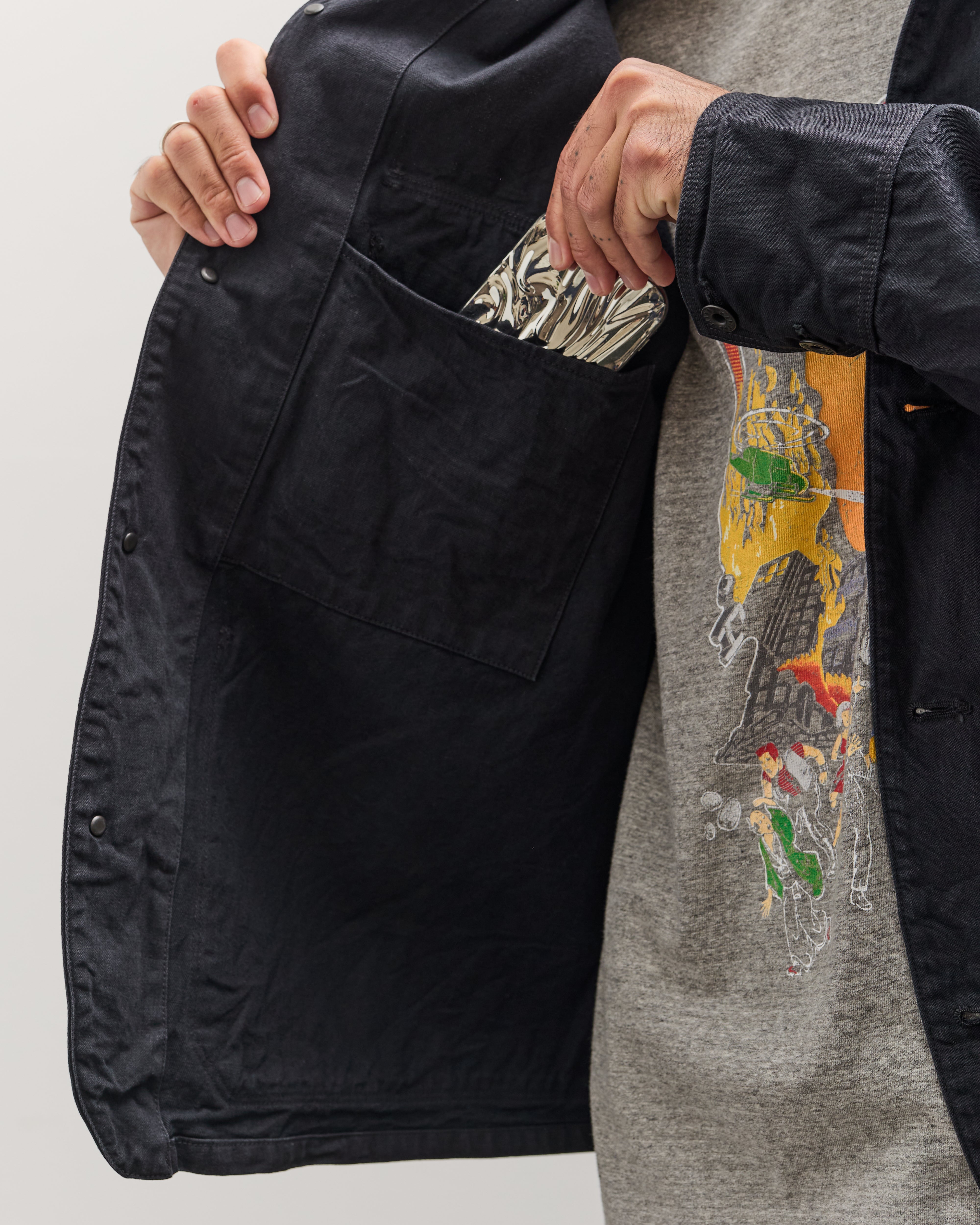 Kapital Unisex 10oz BLKxBLK Denim CACTUS Coverall, Black – Glasswing