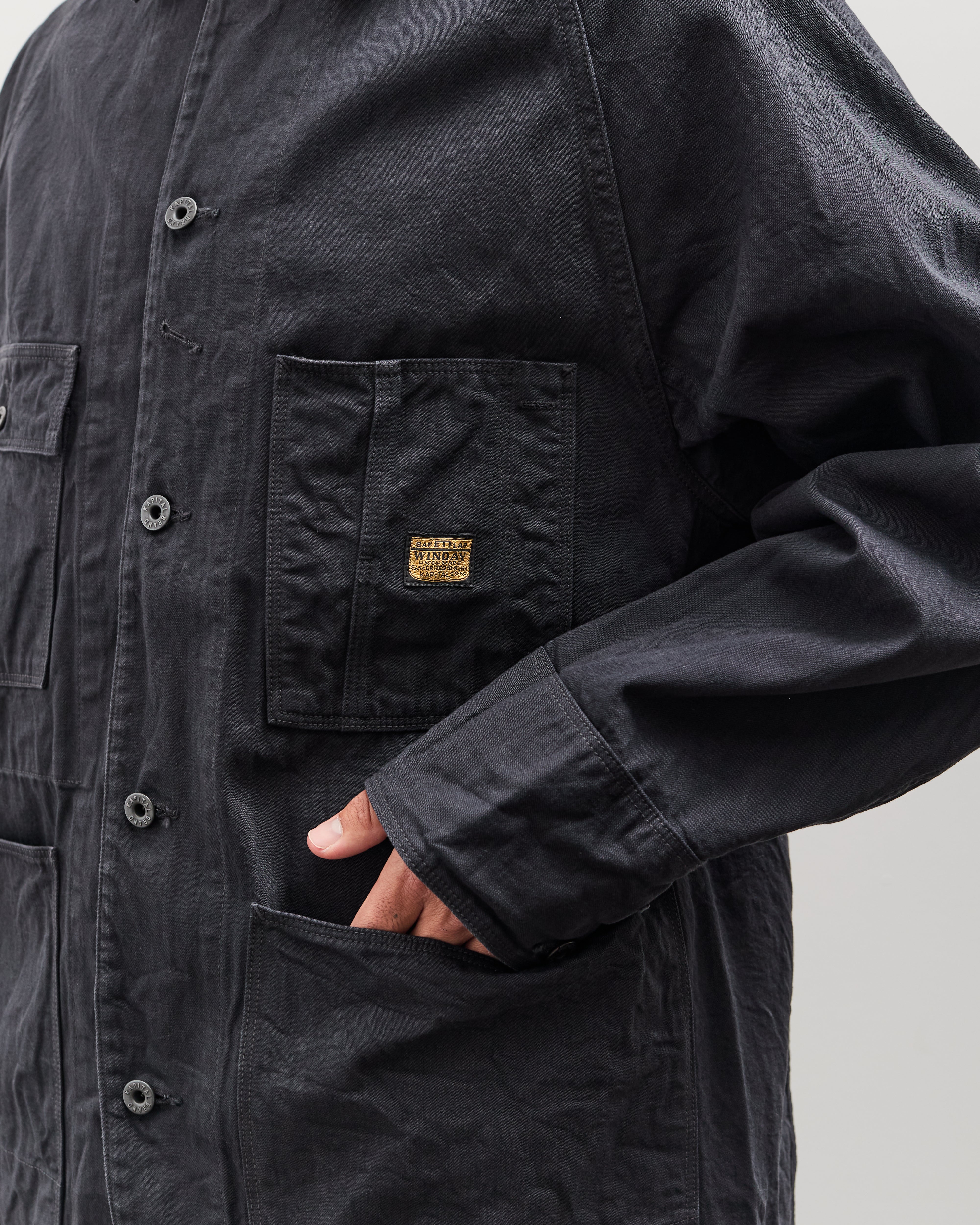 Kapital Unisex 10oz BLKxBLK Denim CACTUS Coverall, Black – Glasswing