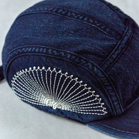 Kapital 10oz IDGxIDG Denim Camp Cap FUROSHIKI Embroidery, Washed