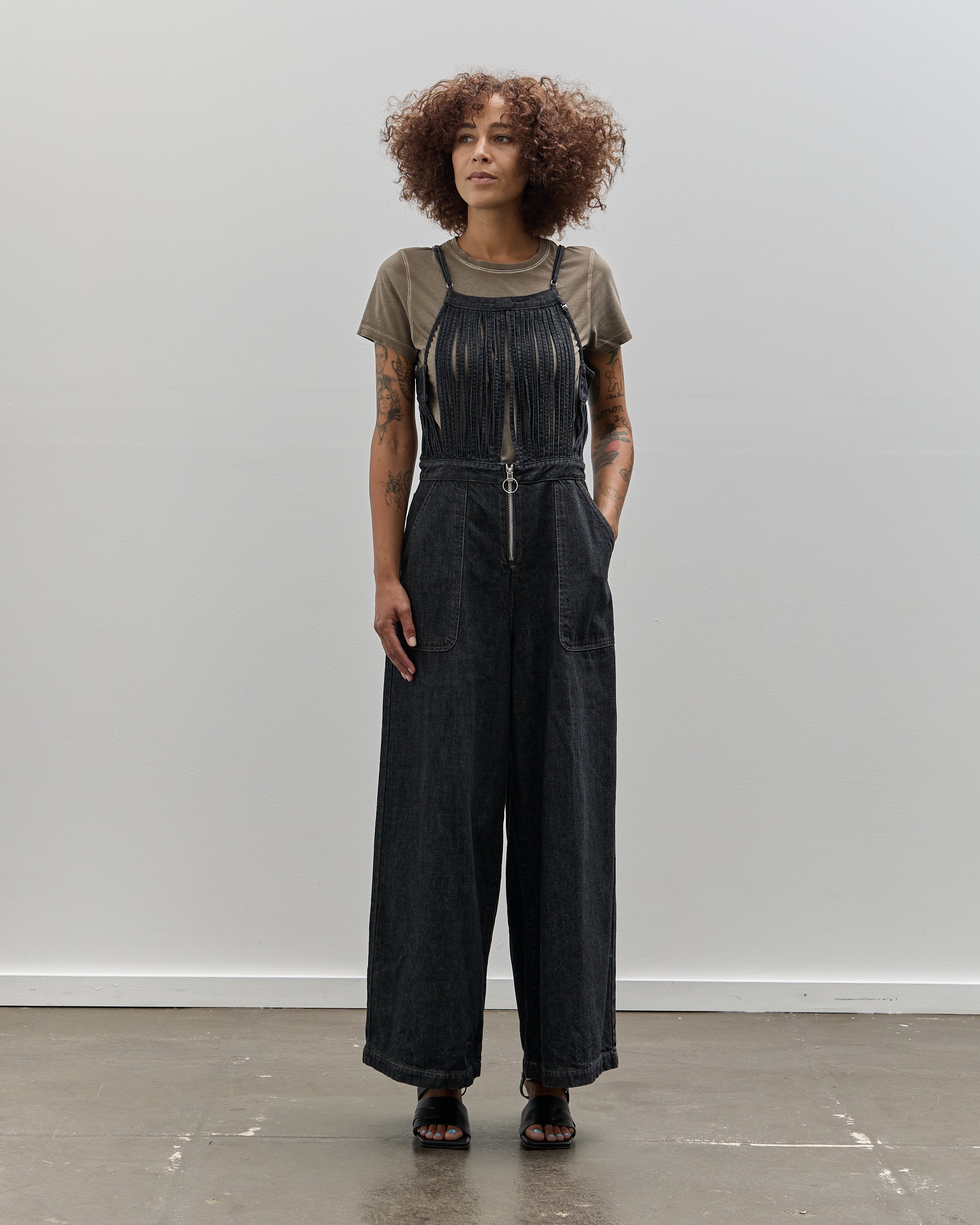 Kapital 11.5oz Denim Macaroni Overall, Pro Black – Glasswing